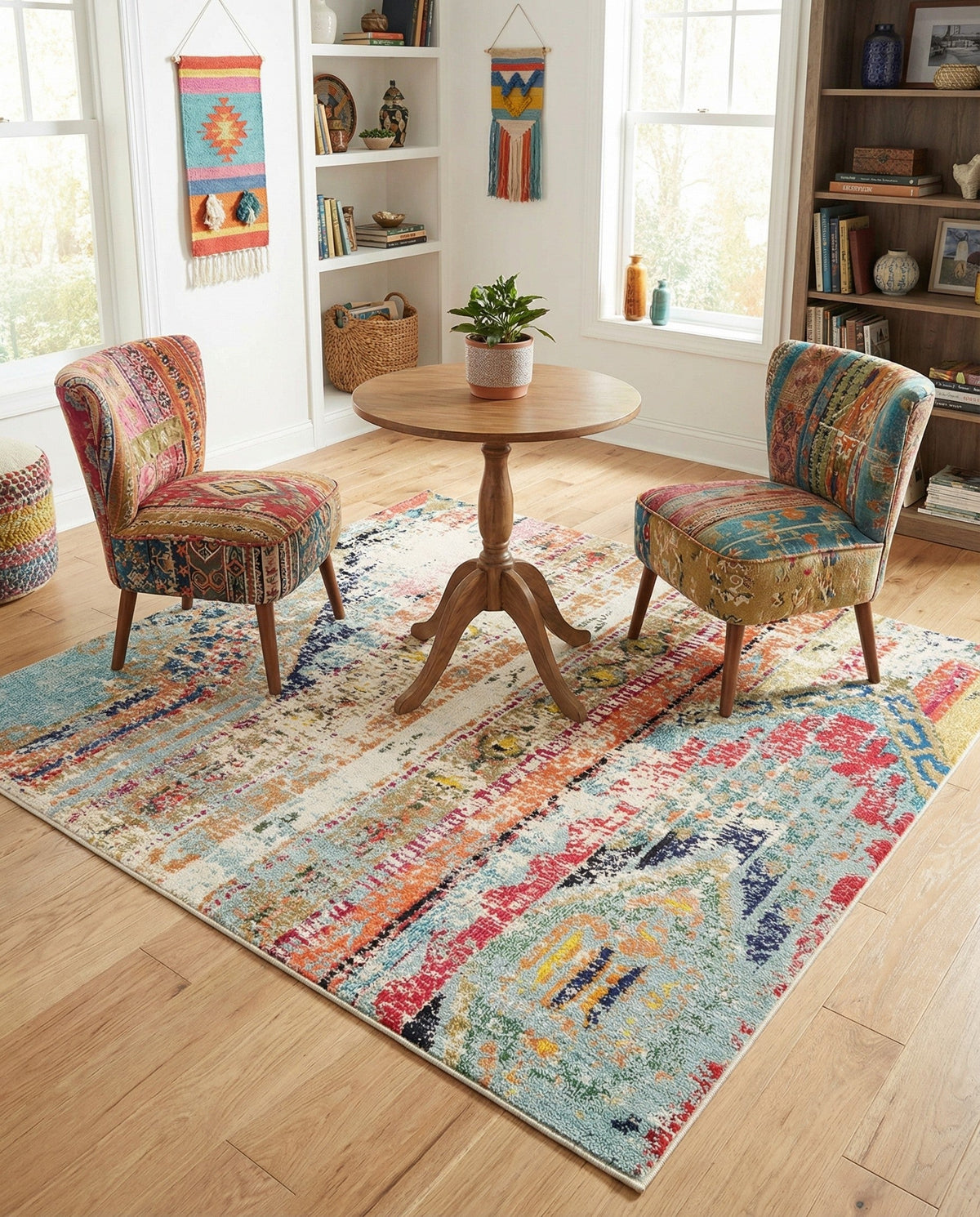 Sedona Vista Collection Area Rug -  Cholla Square Multi  lifestyle 127