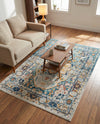 Parisian Elegance Collection Area Rug - Versailles (Teal) Rectangle Teal  lifestyle 11