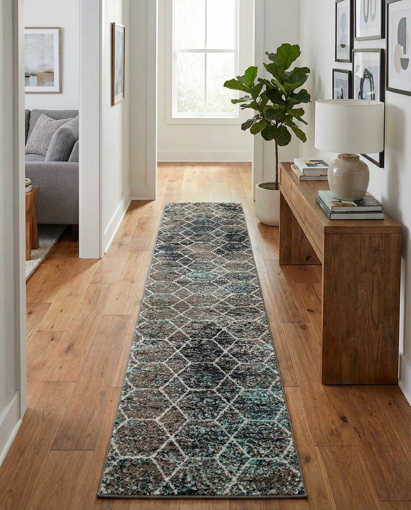 Trellis Mosaic Collection Area Rug - Arborville (Blue Multi) Runner Blue Multi  lifestyle 24