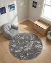 Wonder Tykes Collection Area Rug -  Jigsaw Round Gray  lifestyle 70