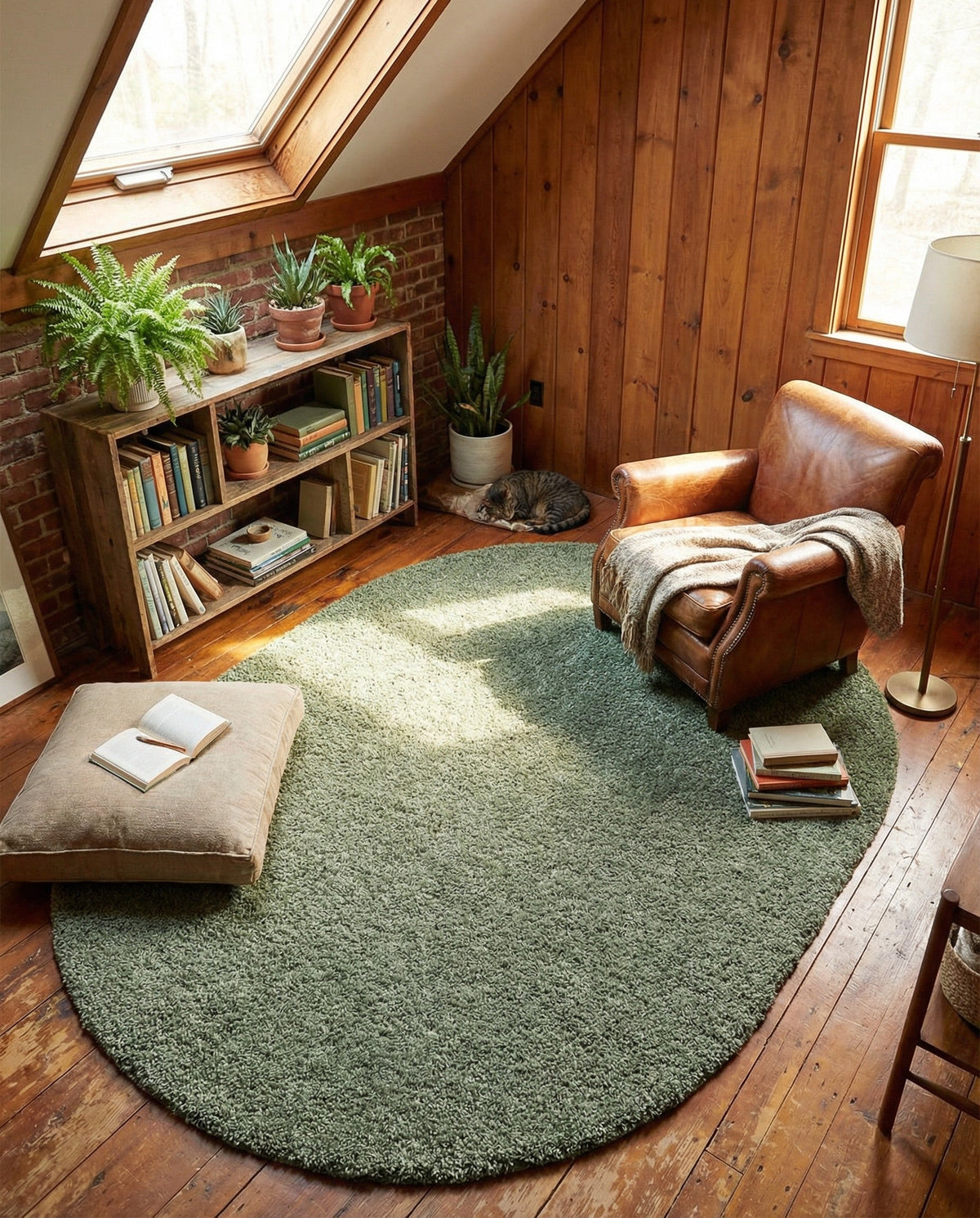 Alpine Plush Collection Area Rug -  Cortina (Sage) Oval Sage  lifestyle 82