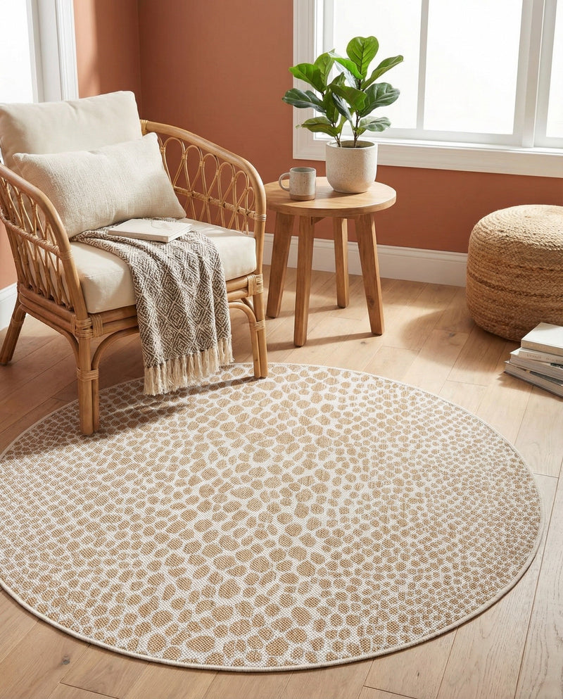 Urban Oasis Rugs Collection Area Rug -  Terrace (Dark Beige) Round Dark Beige  lifestyle 38
