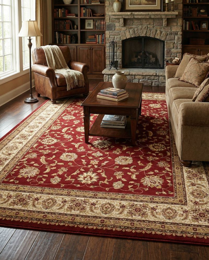 Jaipur Elegance Collection Area Rug -  Nahargarh (Red) Rectangle Red  lifestyle 16