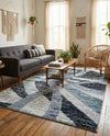 Santa Fe Trails Collection Area Rug -  Navajo Rectangle Gray and Ivory  lifestyle 11