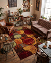Bistro Lounge Collection Area Rug -  Cappuccino Rectangle Multi  lifestyle 24