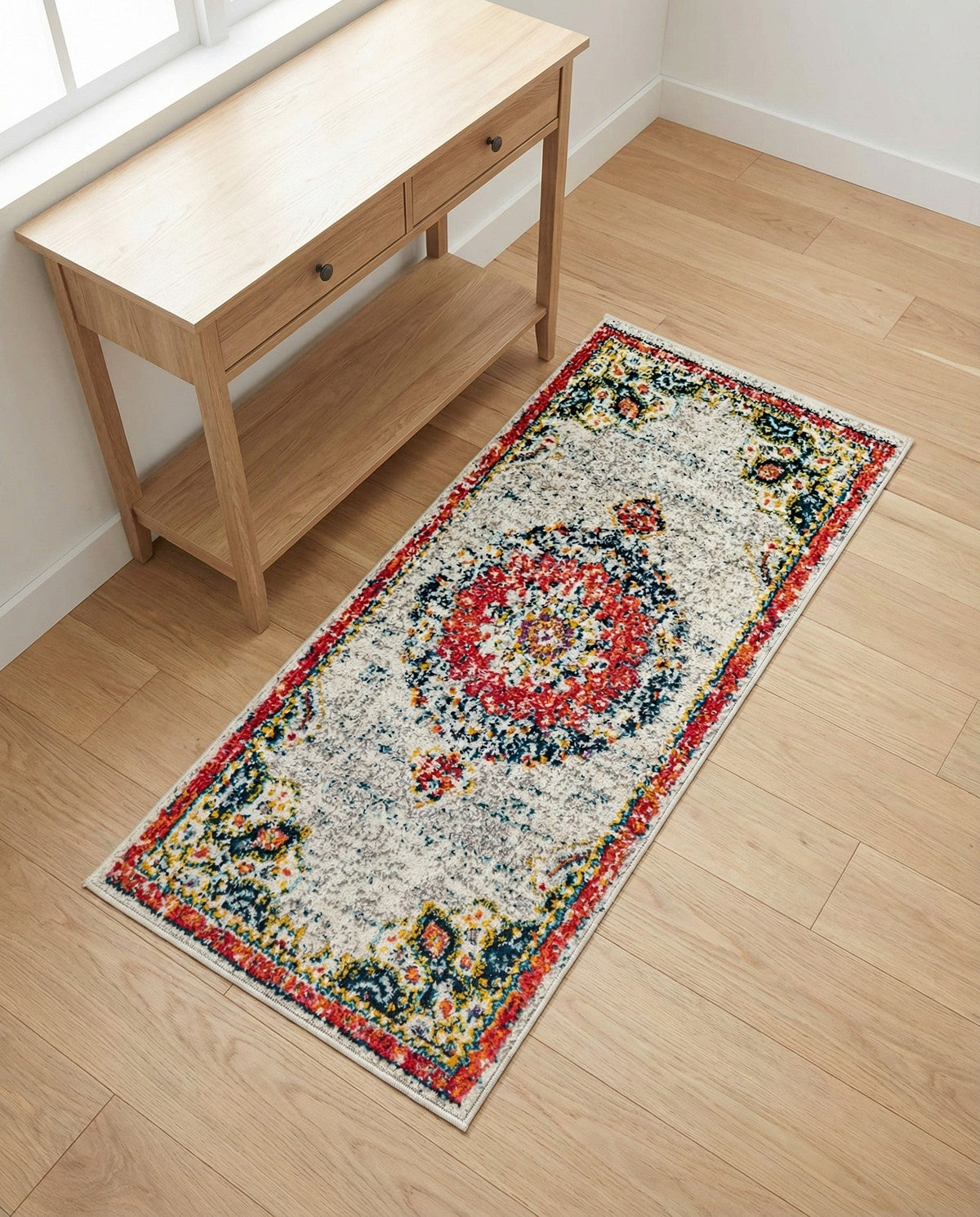 Brighton Terrace Collection Area Rug - Hove (Ivory) Runner Ivory  lifestyle 104