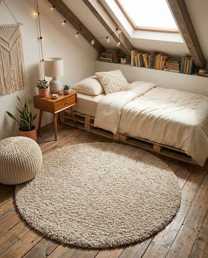 Alpine Plush Collection Area Rug -  Cortina (Linen) Round Linen  lifestyle 59