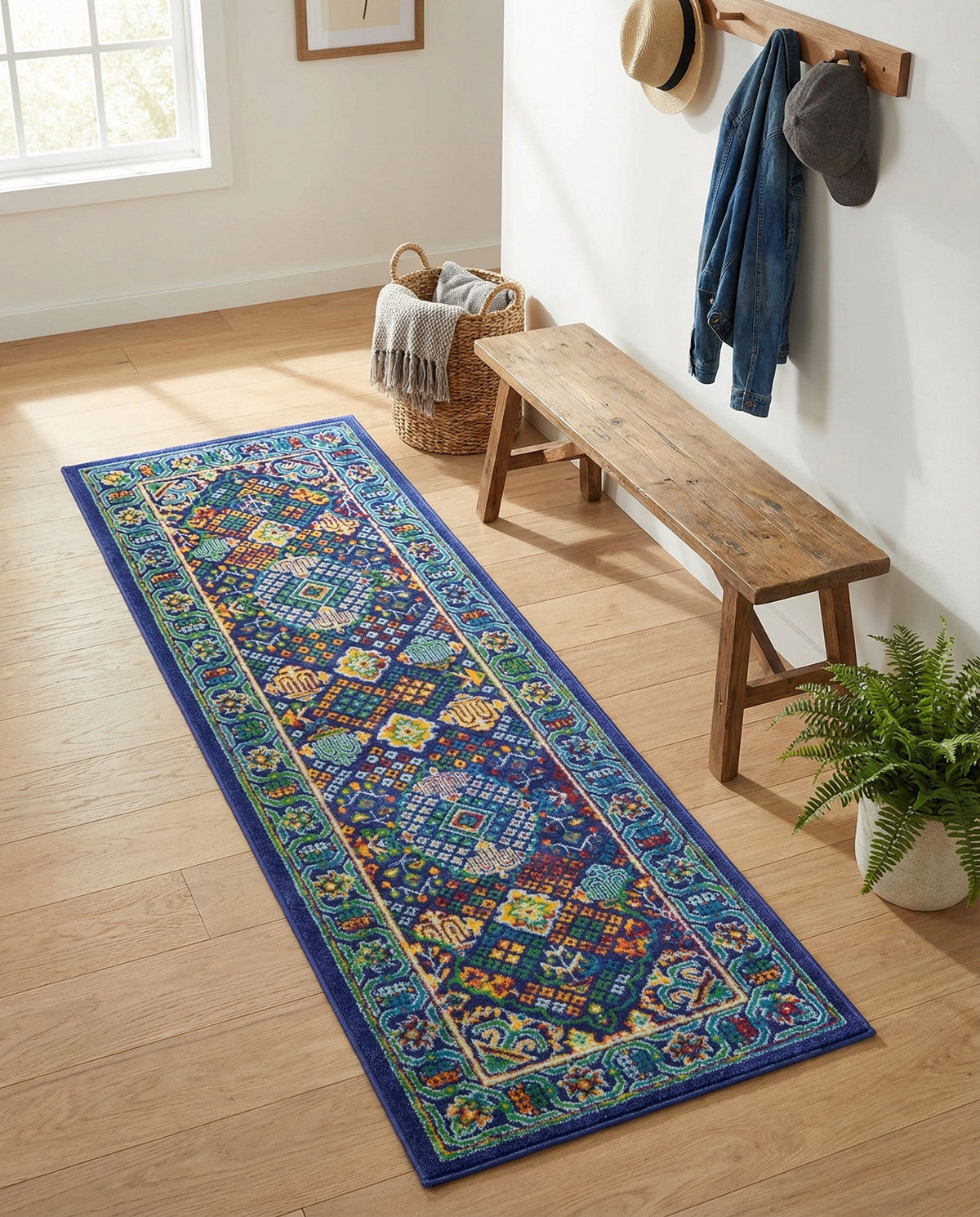 Caribbean Cove Collection Area Rug -  Mustique Runner Navy Blue  lifestyle 167