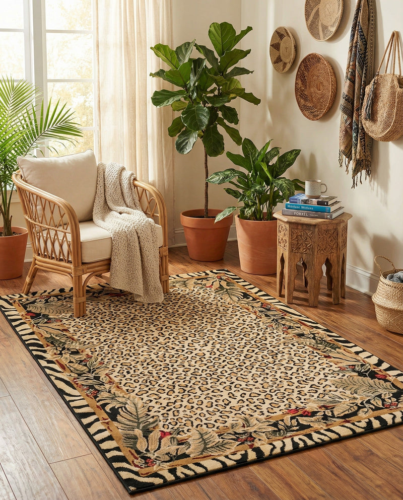 Savannah Sojourn Collection Area Rug -  Moremi Rectangle Cream  lifestyle 22