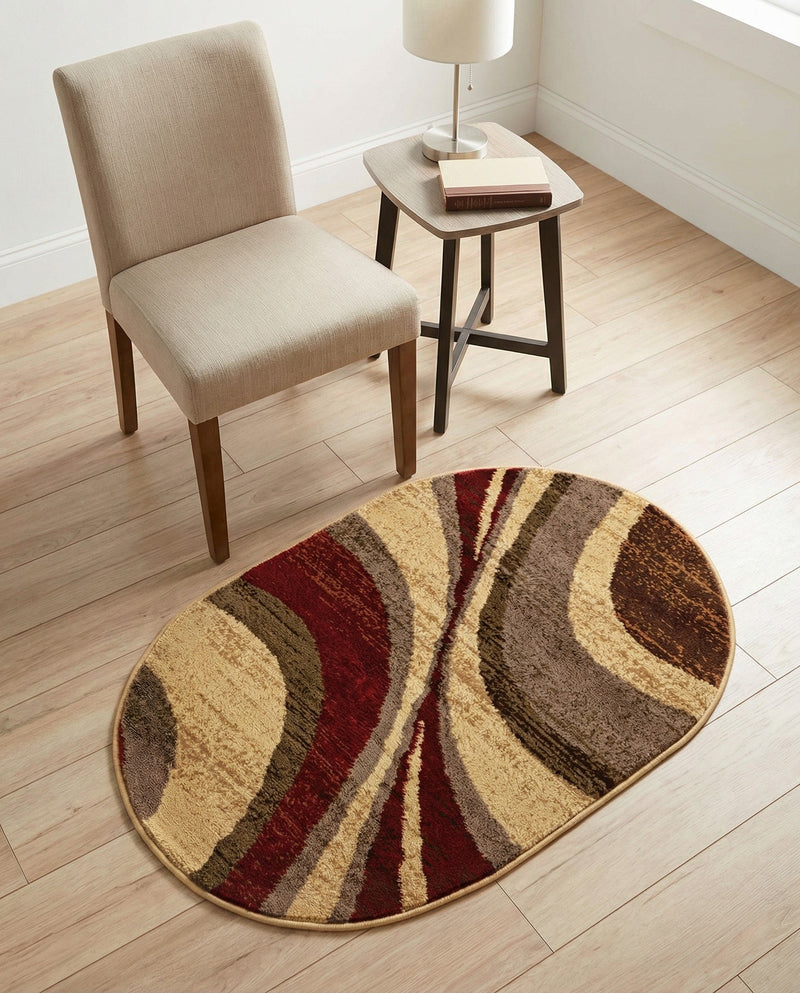 Bistro Lounge Collection Area Rug -  Frappe Oval Beige  lifestyle 40