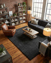 Solid Shag Seaside Collection Area Rug - Azure Cove (Charcoal) Rectangle Charcoal  lifestyle 4