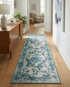 Riviera Elegance Collection Area Rug -  Menton (Turquoise) Runner Turquoise  lifestyle 66