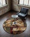 Bistro Lounge Collection Area Rug -  FlatWhite Round Multi  lifestyle 84