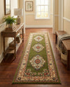 Tabriz Tapestry Collection Area Rug - Azerbaijan (Green) Runner Green  lifestyle 51
