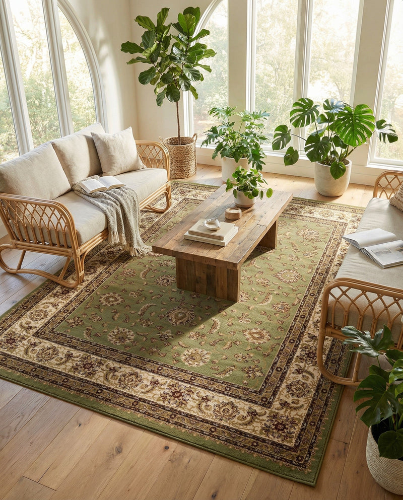 Jaipur Elegance Collection Area Rug -  Nahargarh (Green) Rectangle Green  lifestyle 6