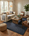 Savannah Weave Collection Area Rug - Serengeti Rectangle Navy Blue  lifestyle 66