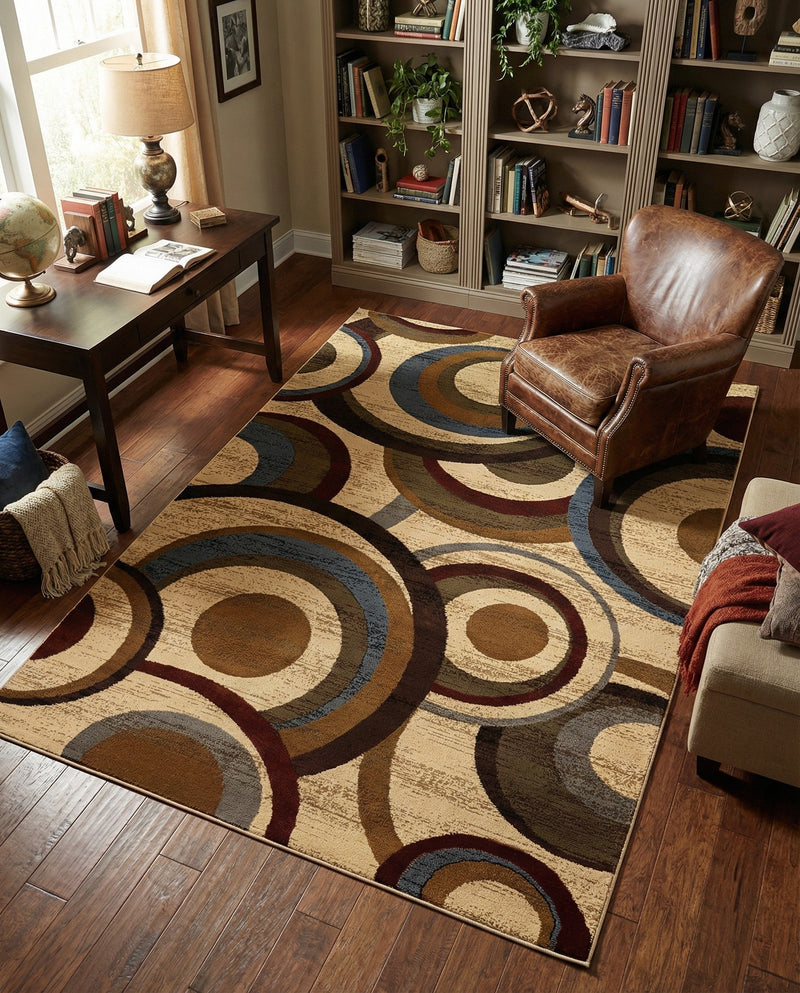 Bistro Lounge Collection Area Rug -  Macchiato Rectangle Beige  lifestyle 10