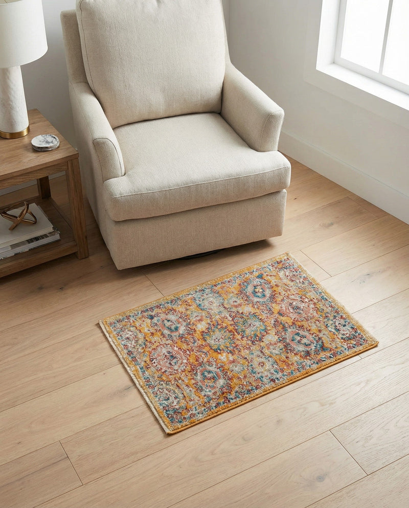 Seville Stripes Collection Area Rug -  Cordoba (Yellow) Rectangle Yellow  lifestyle 14