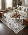 Charleston Elegance Collection Area Rug -  Seaport (white Gray) Rectangle white Gray  lifestyle 5