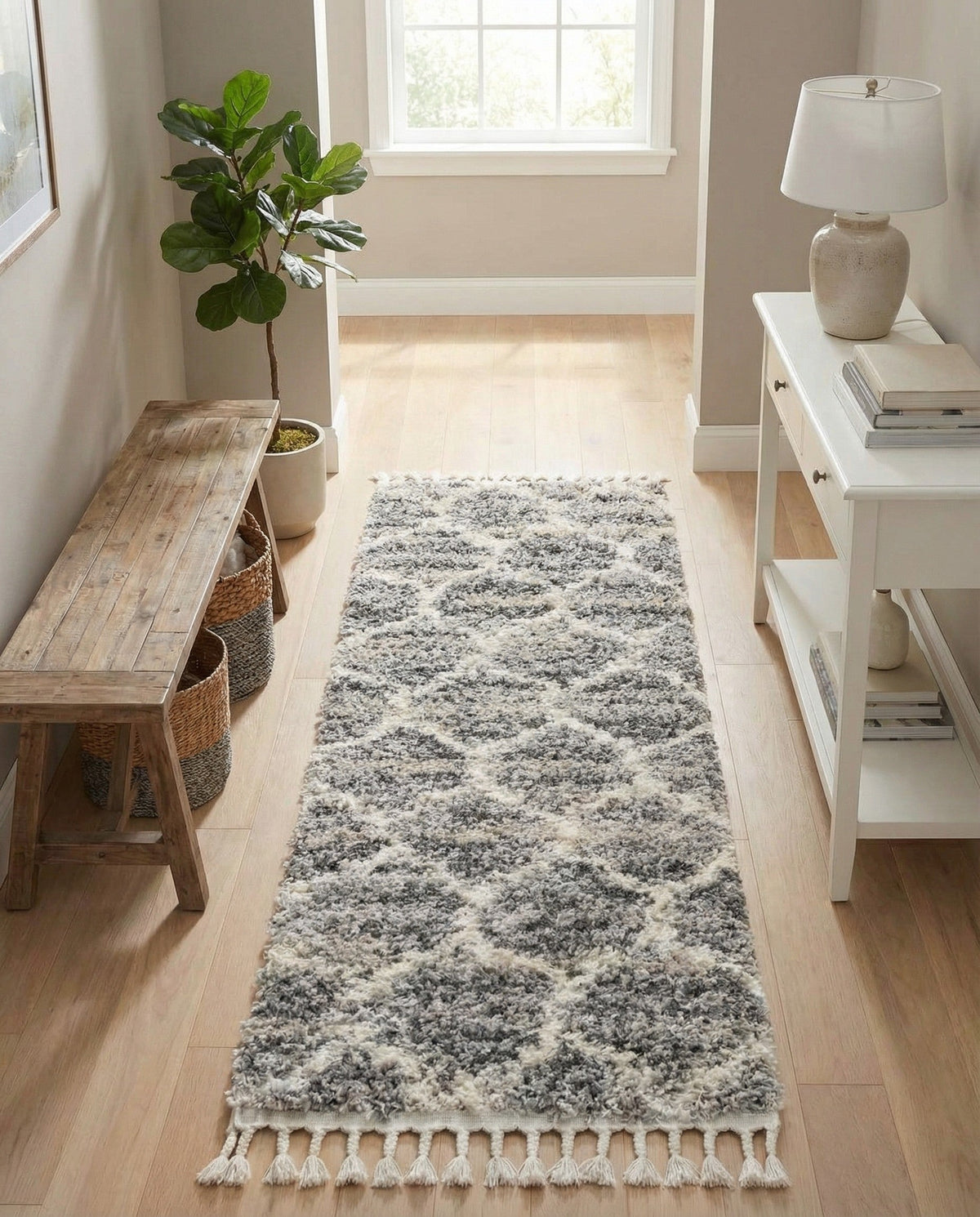 Cozy Cove Shag Collection Area Rug - Marina Runner Gray  lifestyle 165