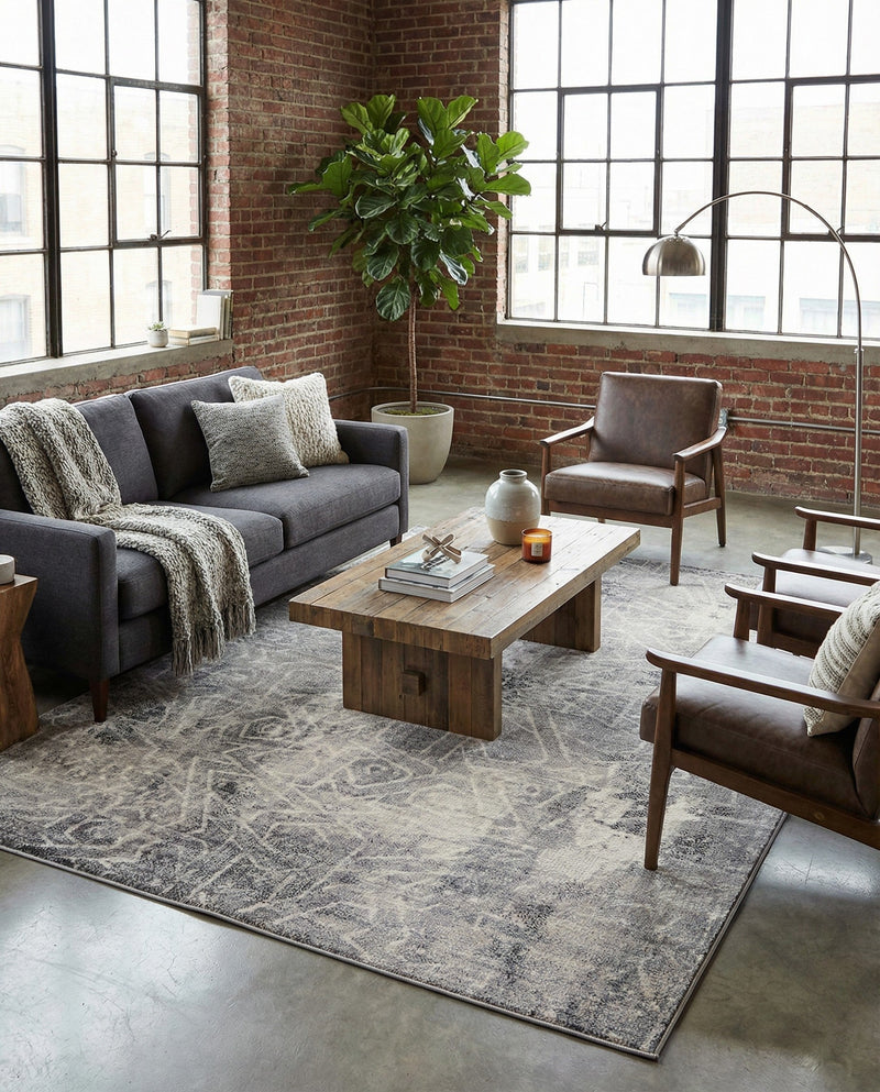 Riviera Elegance Collection Area Rug -  Grasse Rectangle Dark Gray  lifestyle 16