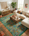 Caribbean Cove Collection Area Rug -  Dominica Rectangle Green  lifestyle 15
