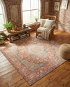 Seville Stripes Collection Area Rug - Cadiz (Brick Red) Square Brick Red  lifestyle 69