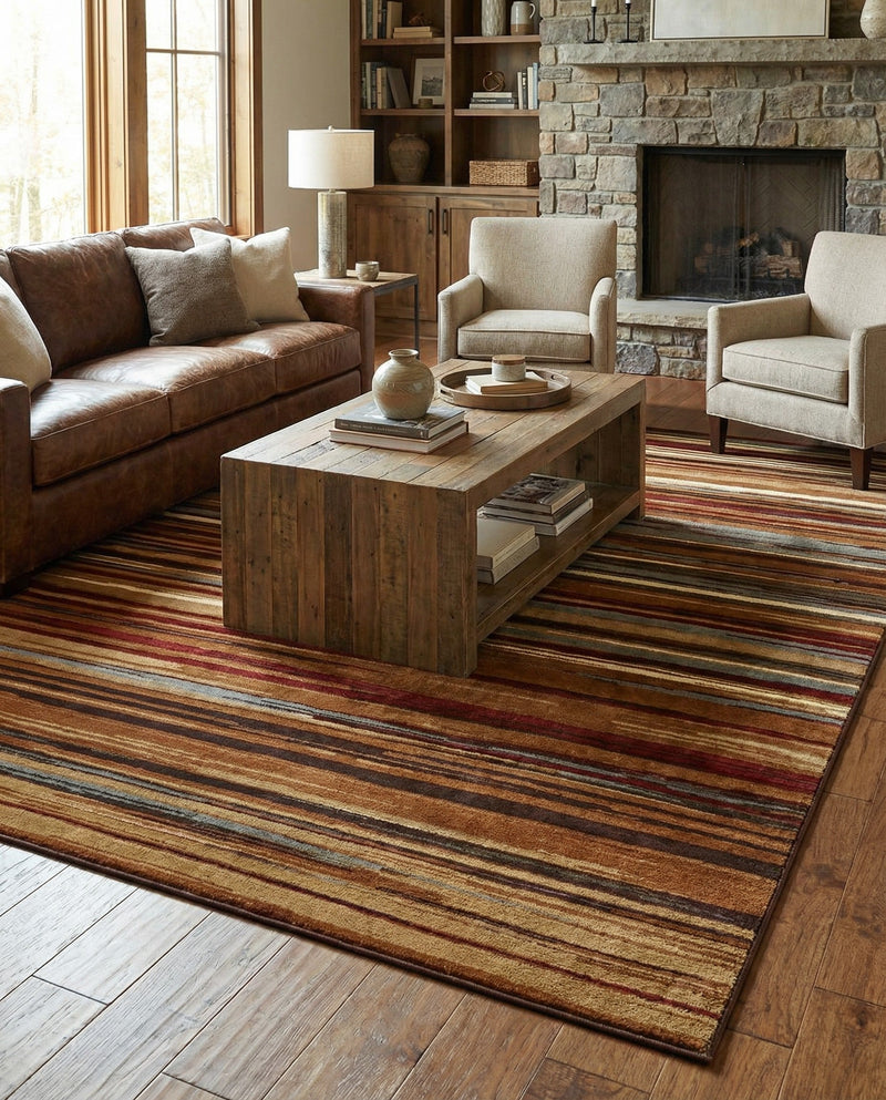 Bistro Lounge Collection Area Rug -  Americano Rectangle Beige  lifestyle 30