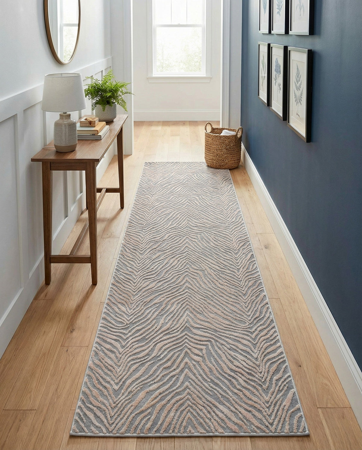 Bloomsbury Elegance Collection Area Rug -  Chelsea Runner Gray and Ivory  lifestyle 173