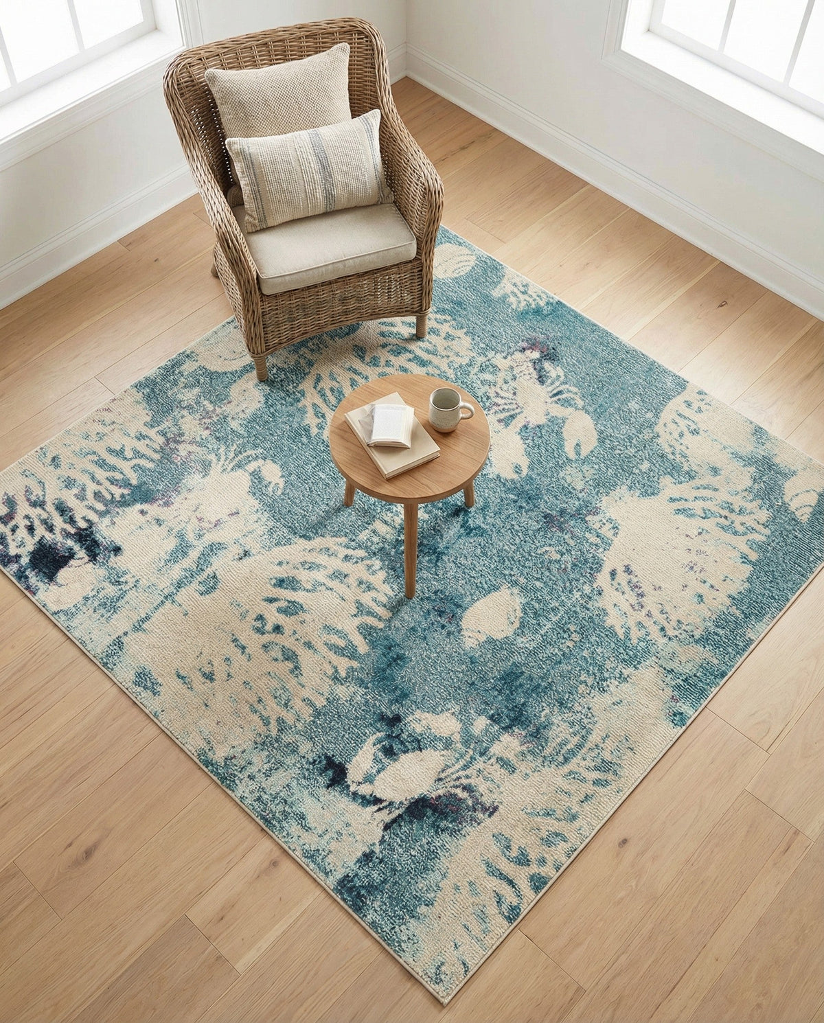 Sorrento Shores Collection Area Rug -  Vico Square Light Blue  lifestyle 144