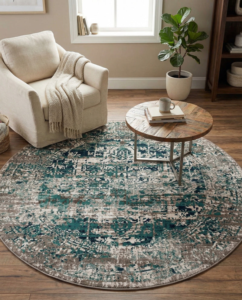 Copenhagen Comfort Collection Area Rug -  Odense Round Blue  lifestyle 44