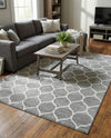 Trellis Mosaic Collection Area Rug -  Pergolatown (Light Gray) Rectangle Light Gray  lifestyle 20