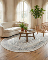 Adriana Terrace Collection Area Rug - Capri (Ivory) Oval Ivory  lifestyle 60