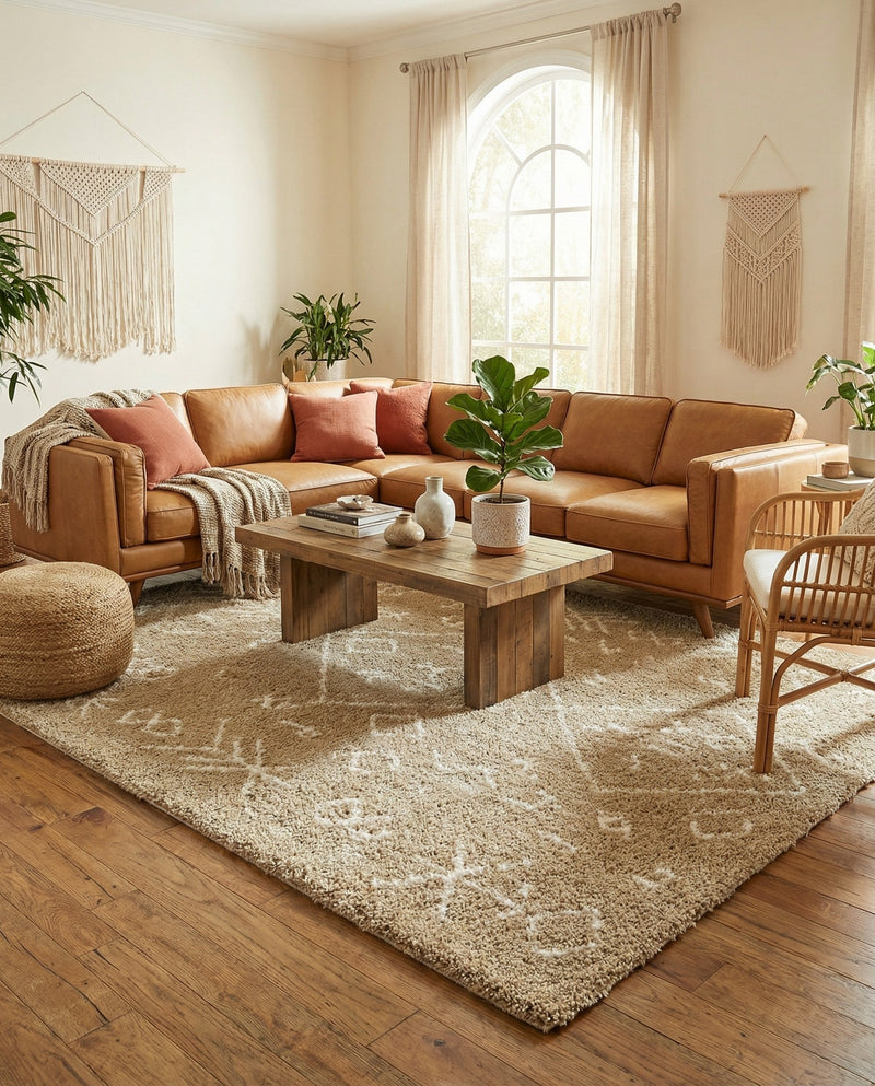 Casablanca Comfort Collection Area Rug - Sahara Rectangle Taupe  lifestyle 23