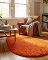 Plush Oasis Collection Area Rug - Serenity (Tiger Orange) Oval Tiger Orange  lifestyle 79