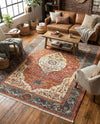 Caribbean Breeze Collection Area Rug -  Vieques Rectangle Rust Red  lifestyle 41