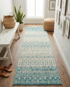 Mediterranean Lattice Collection Area Rug -  Casablanca (Ivory Blue) Runner Ivory Blue  lifestyle 60