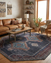 Rovaniemi Collection Area Rug - Lapland Octagon Charcoal and Gray  lifestyle 75