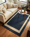 Savannah Borders Wool Collection Area Rug - Chatham Rectangle Cobalt Blue  lifestyle 19