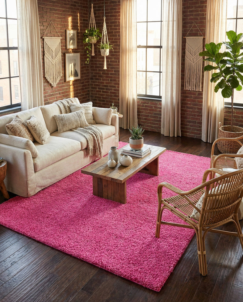 Plush Oasis Collection Area Rug - Serenity (Taffy Pink) Rectangle Taffy Pink  lifestyle 14