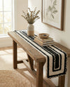 Woven Udaipur Collection Area Rug - Jaipur Table Runner Black and White  lifestyle 66