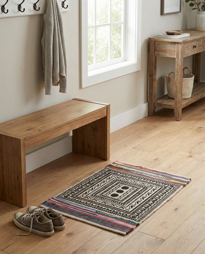Thar Cotton Collection Area Rug -  Kovalam Rectangle Multi  lifestyle 19