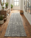 Brighton Stripes Collection Area Rug - Sussex (Gray and Ivory) Runner Gray and Ivory  lifestyle 69