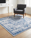 Baroque Era Collection Area Rug - Versailles (Gray Blue) Square Gray Blue  lifestyle 29