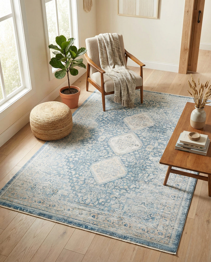 Coastal Haven Collection Area Rug -  Harborview Rectangle Navy Blue  lifestyle 16