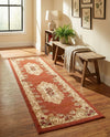 Versailles Elegance Collection Area Rug -  Louveciennes (Brick Red) Runner Brick Red  lifestyle 37