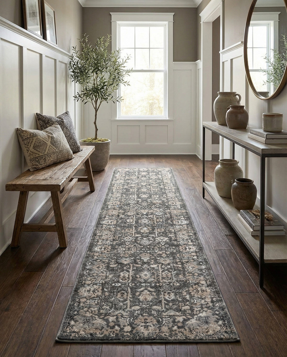 Cascade Range Collection Area Rug -  Shasta (Gray) Runner Gray  lifestyle 99