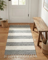Tassel Trail Collection Area Rug - Pathway (Gray) Runner Gray  lifestyle 82