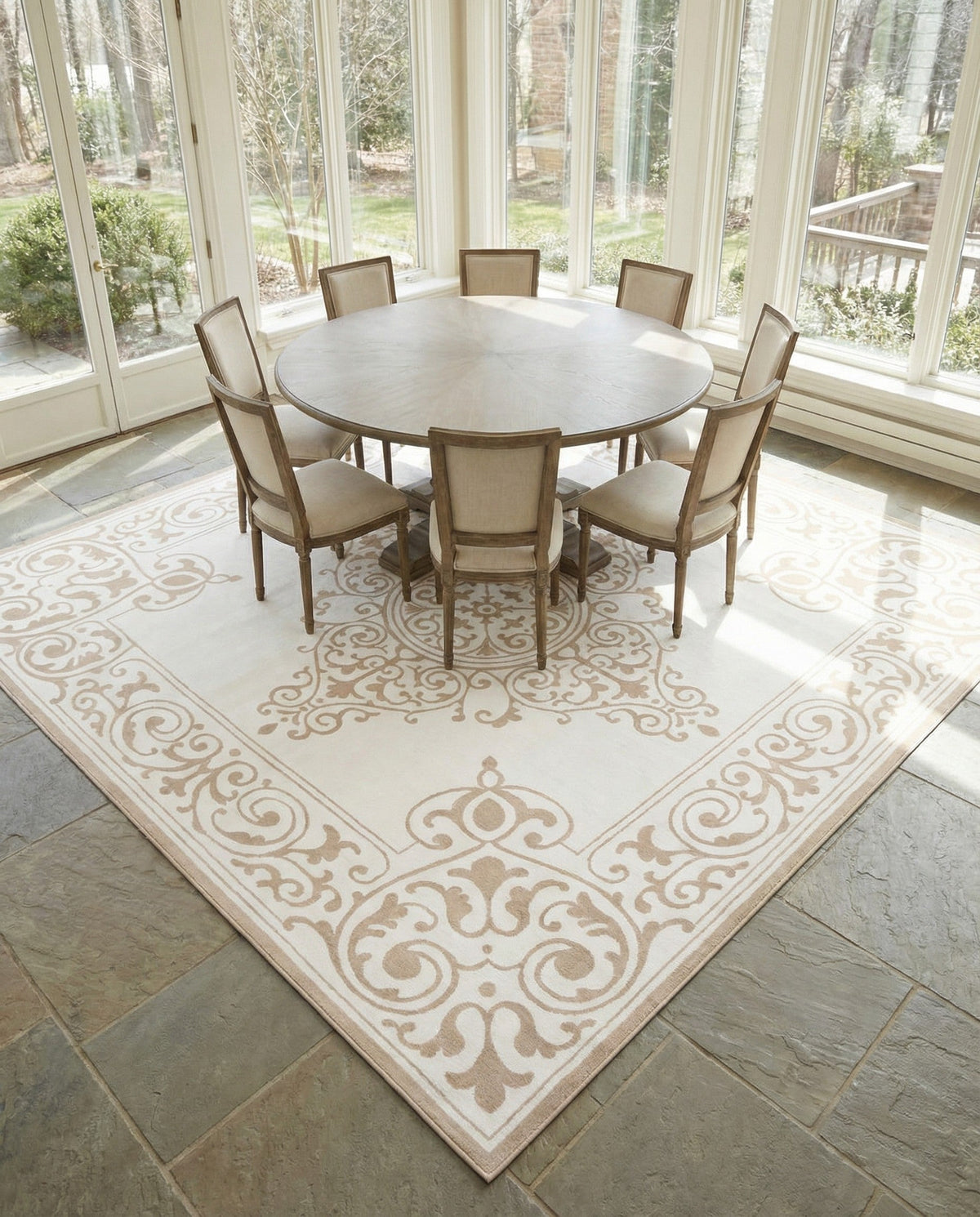Sanctuary Retreat Collection Area Rug - Haven Square Snow White  lifestyle 54