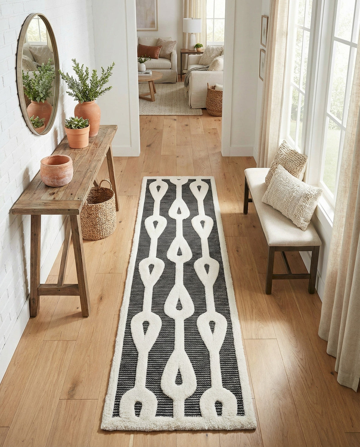 Monochrome Collection Area Rug -  Marble Runner Gray  lifestyle 95